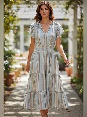 slim fit dress slacks Halter Maxi Dress | Yellow & Sand Contrast Print main image 1